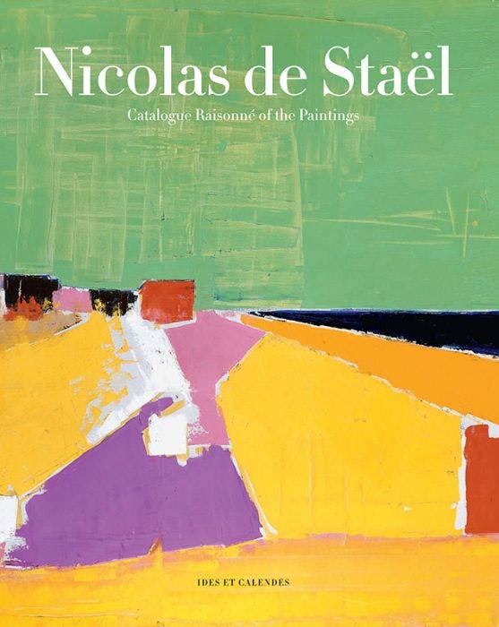 Front page of a book featuring paintings from painter Nicolas de Stael - Yellow and Green colors