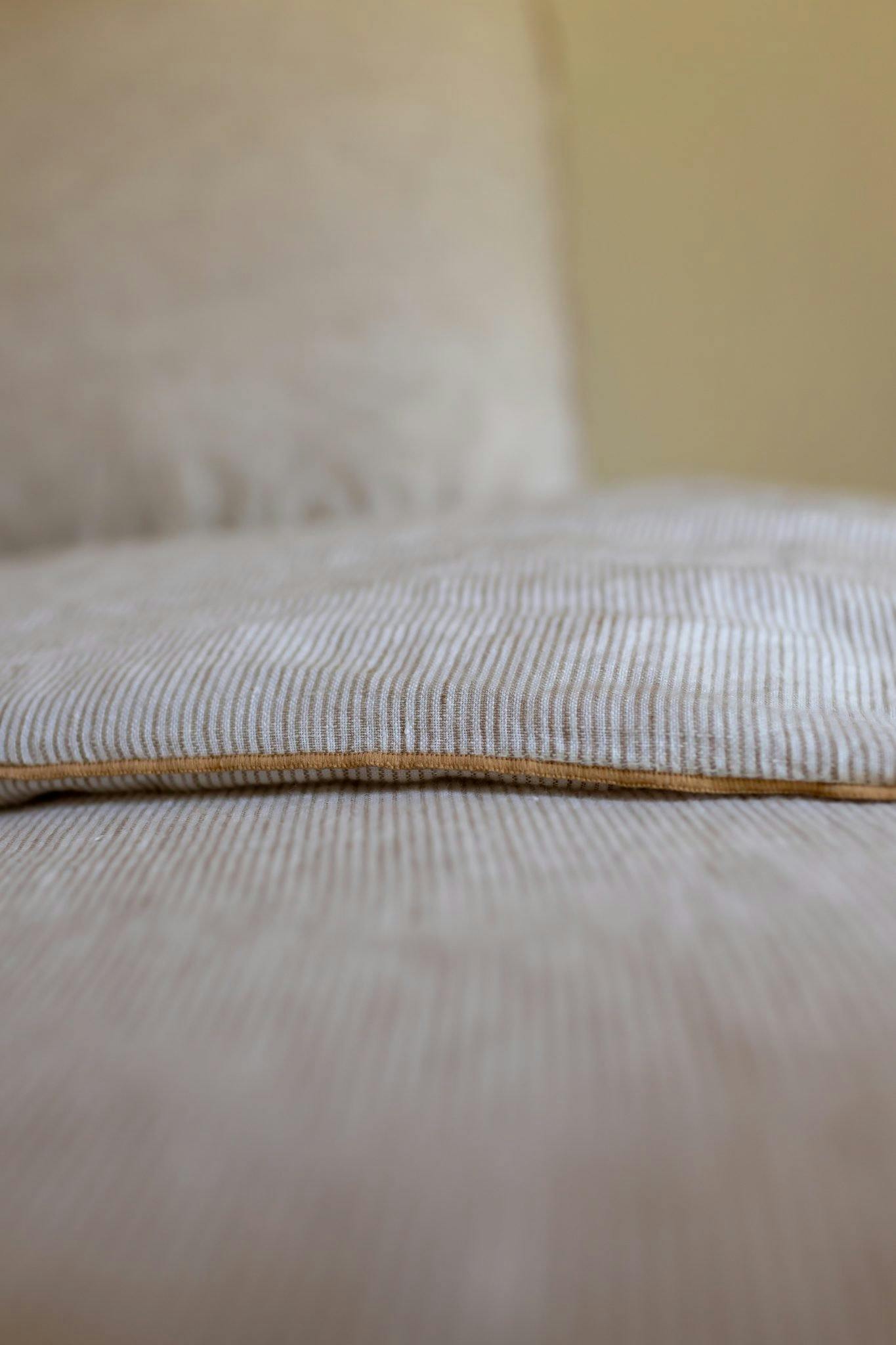 detail of the bedroom, bed linen