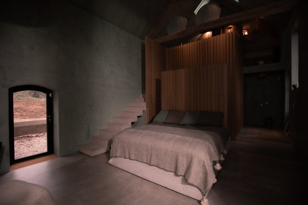 double bedroom with stairs