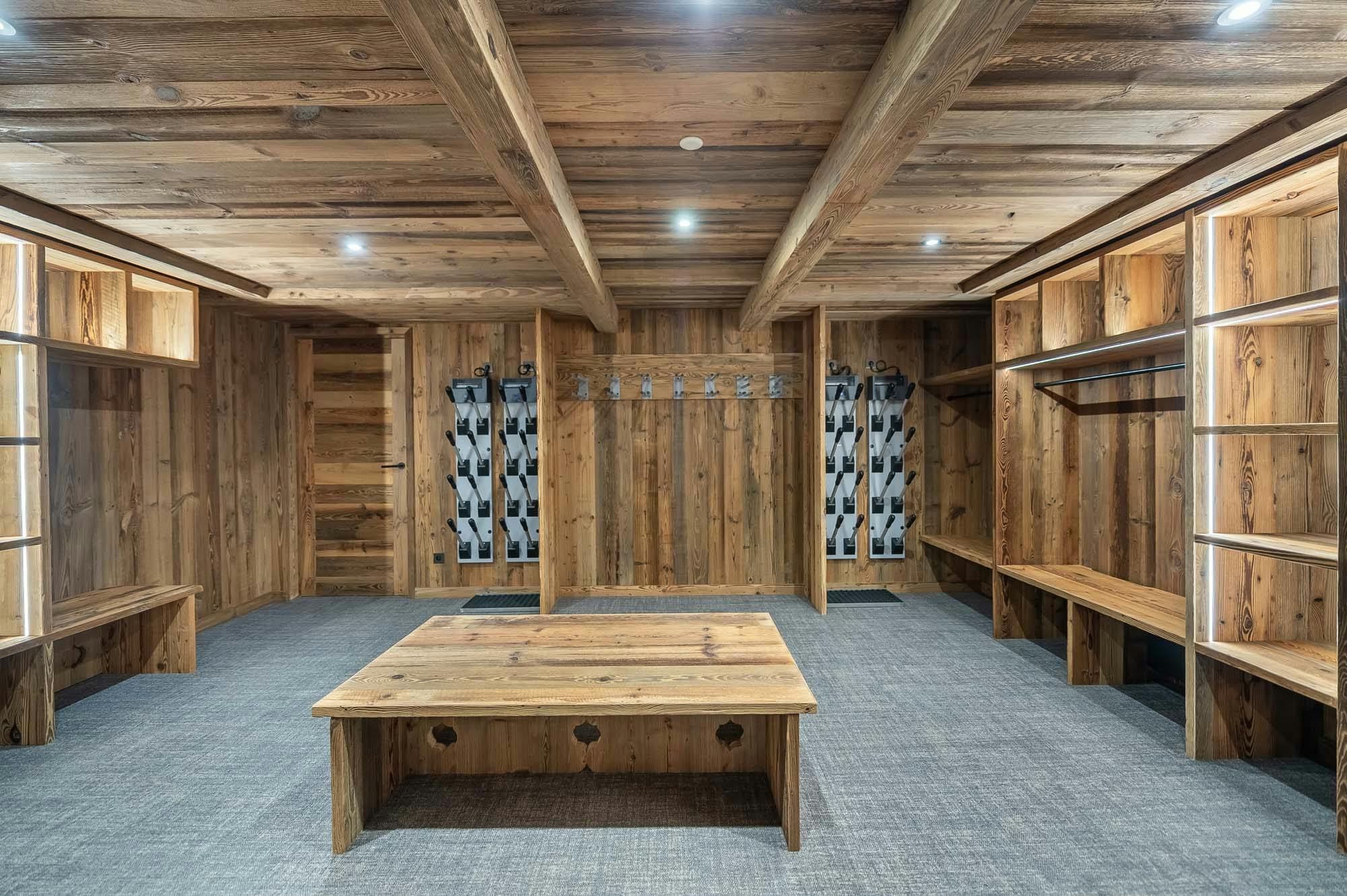 wooden storage room