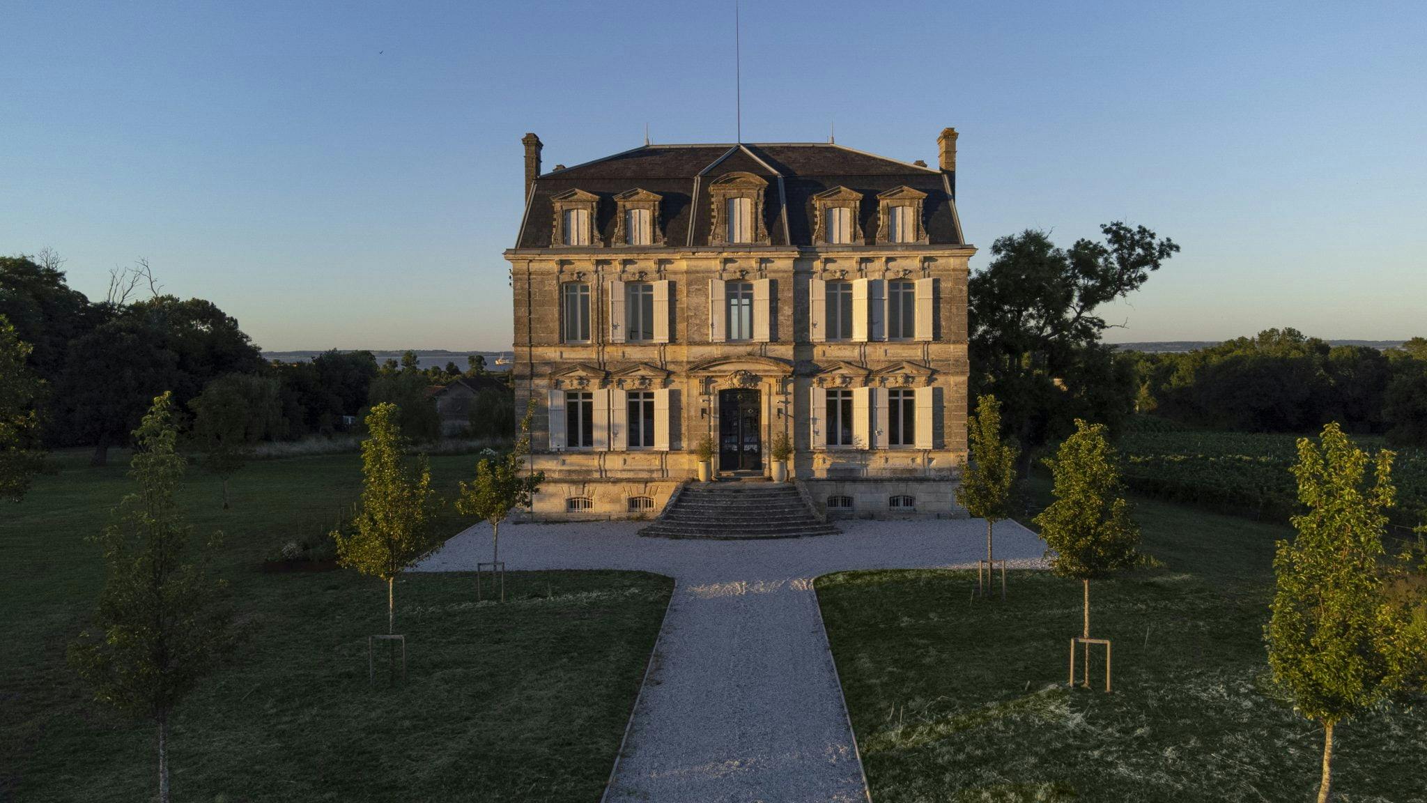 View of the château at sunset