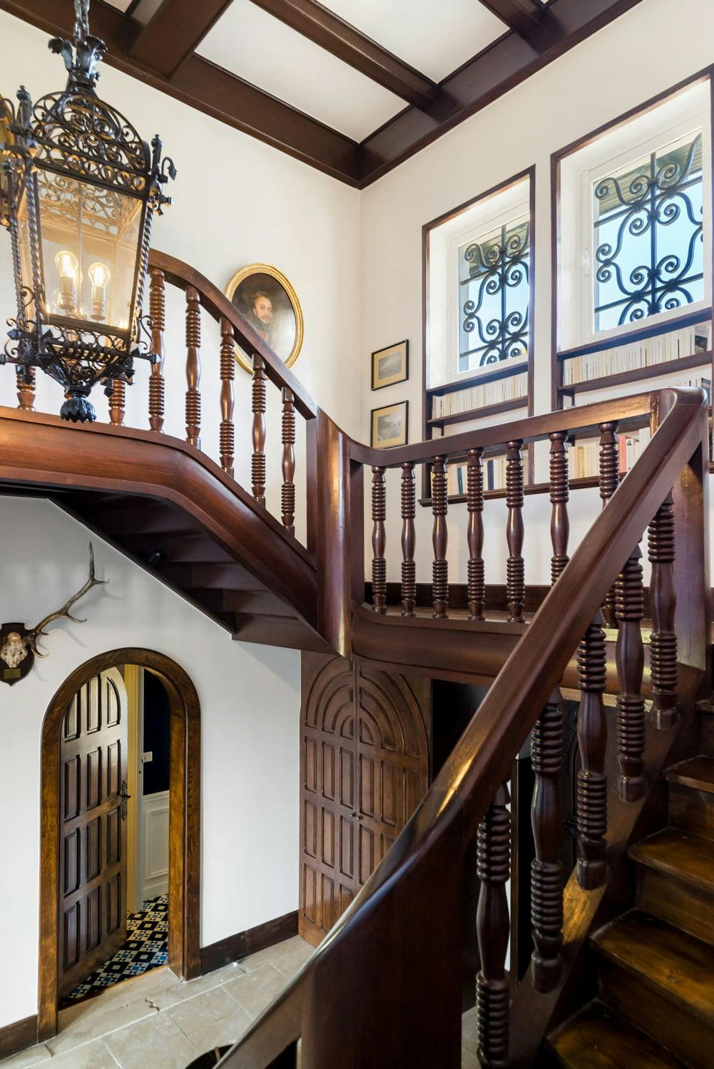 wooden staircase leading to the first floor