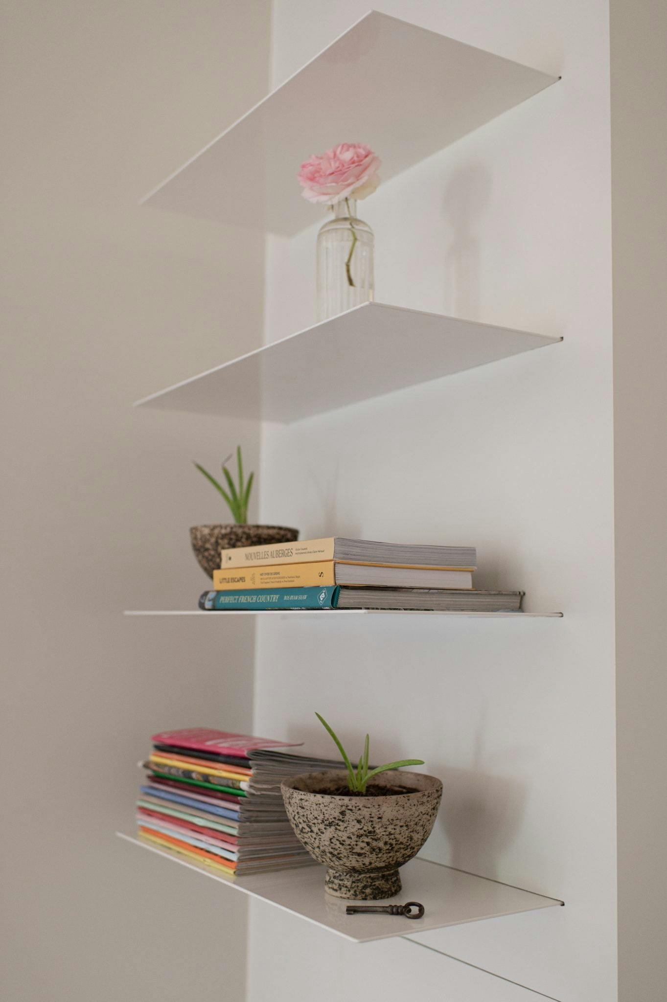shelf with decoration book and plant