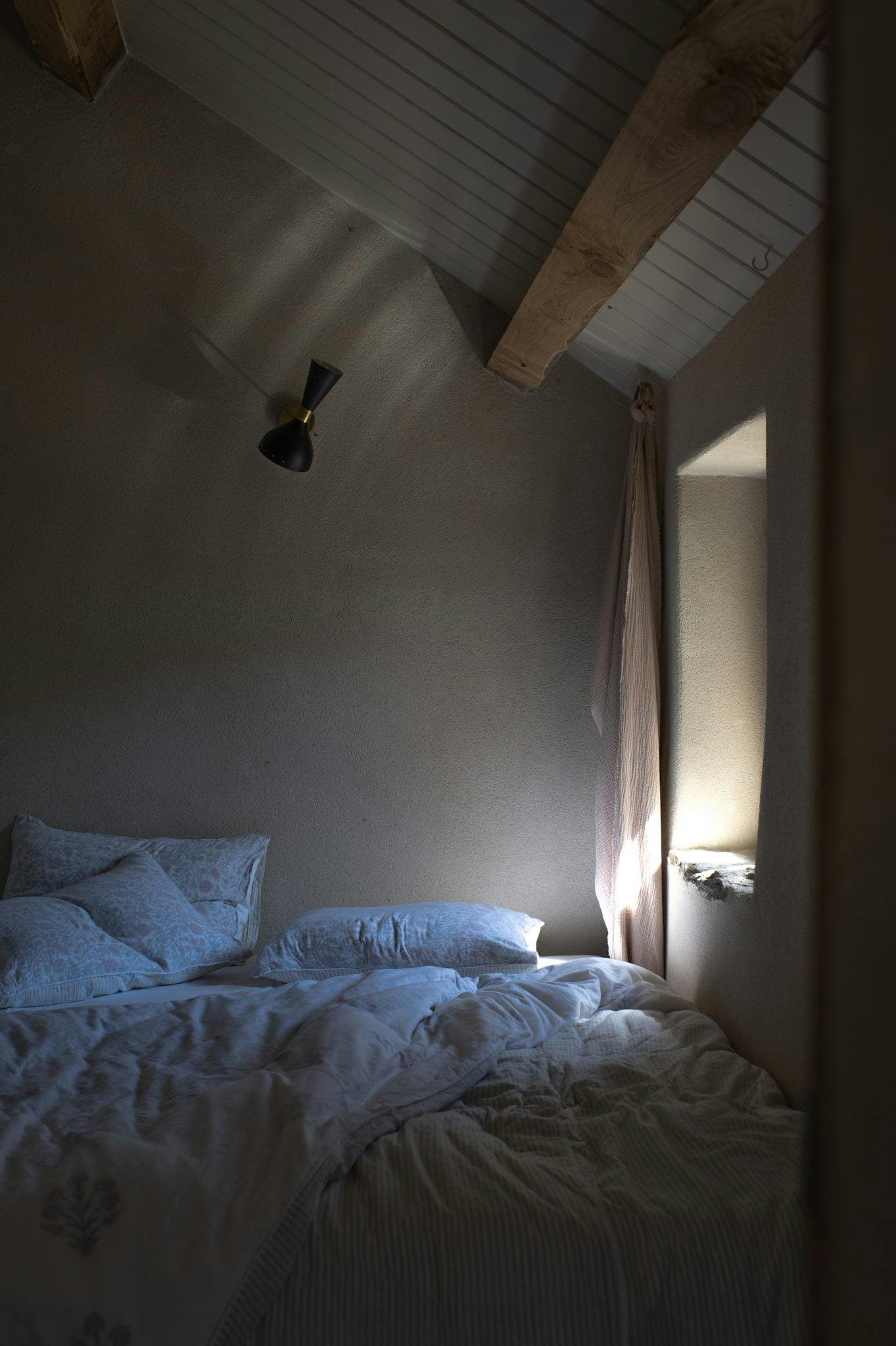 view of the bedroom on waking