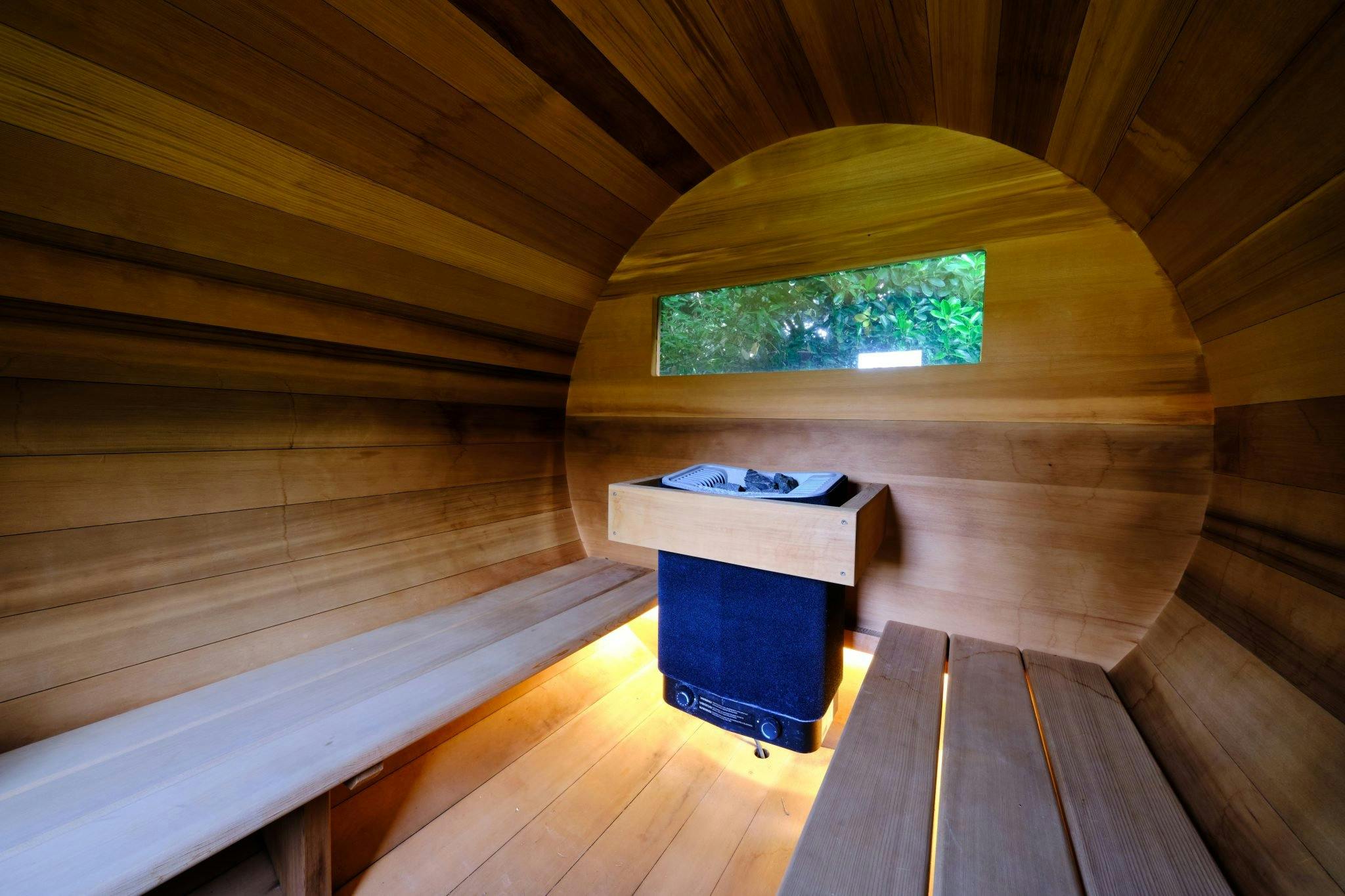 sauna in the wooden villa