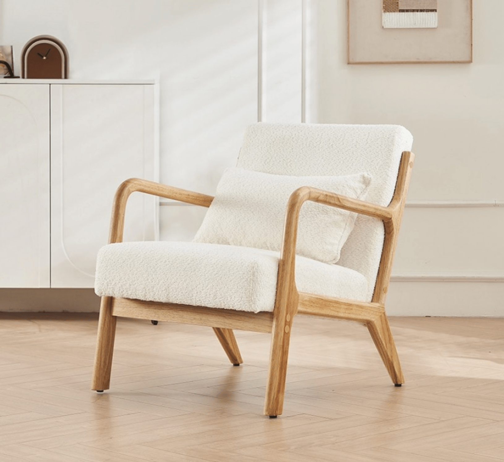 Fauteuil tissu bouclé