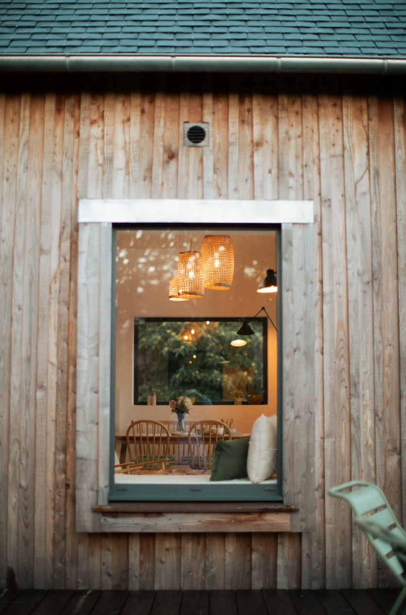 Window overlooking the living room