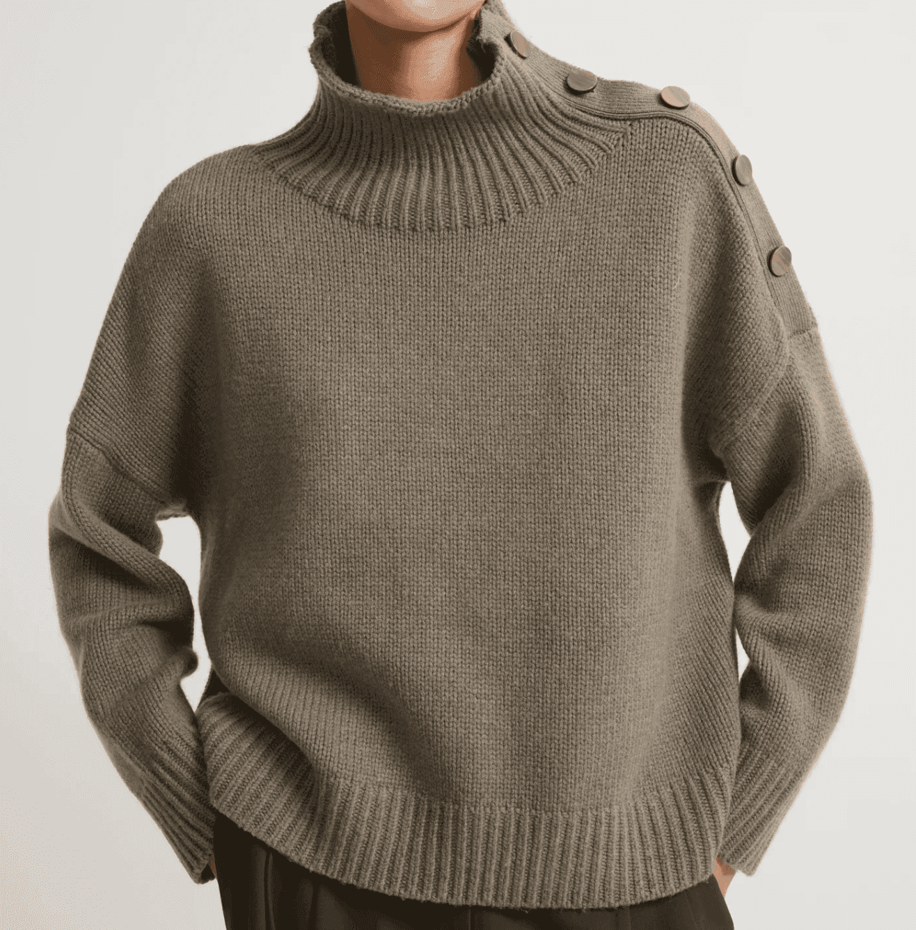 Pull en laine beige Yves Salomon