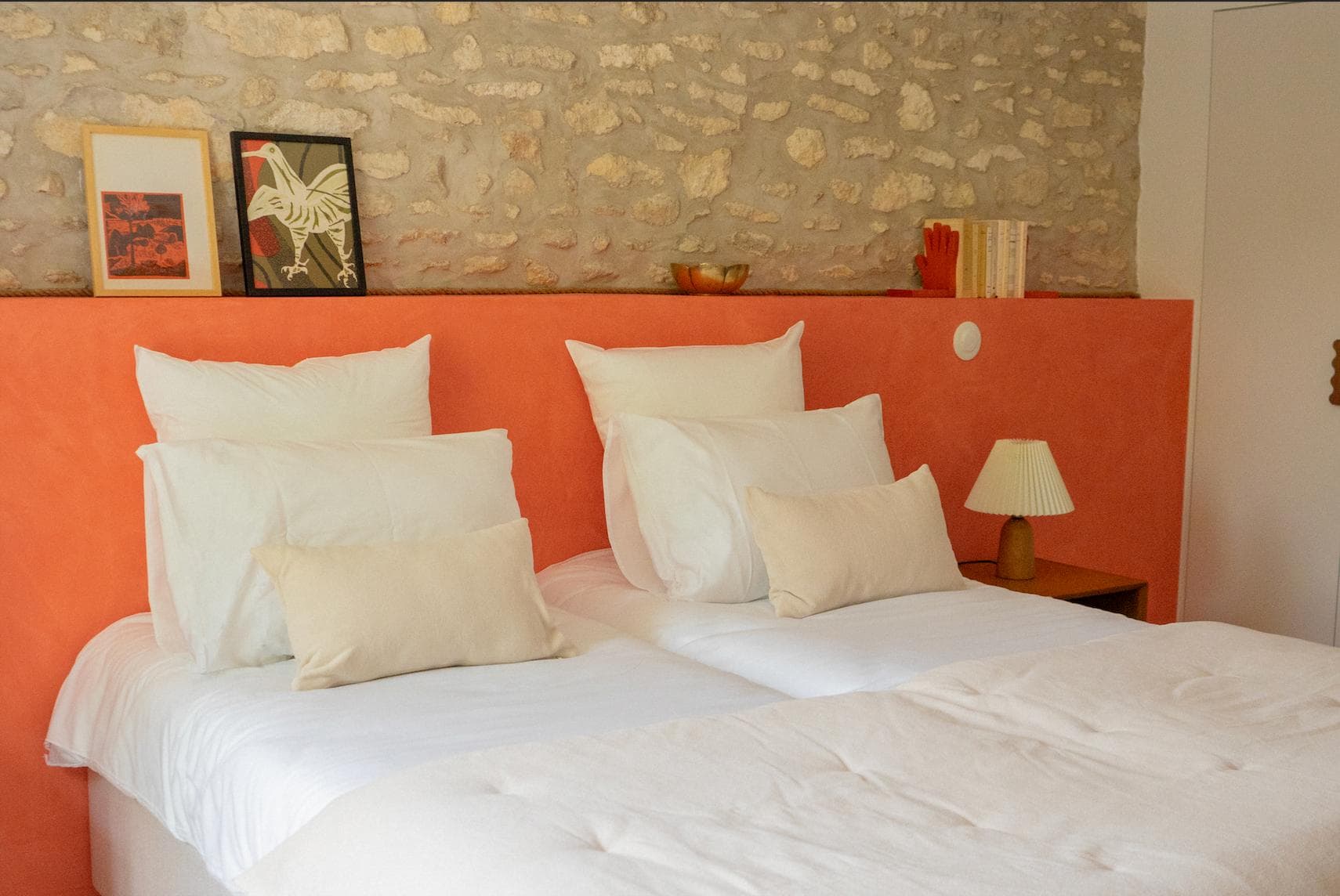 Double bed in one of the bedrooms