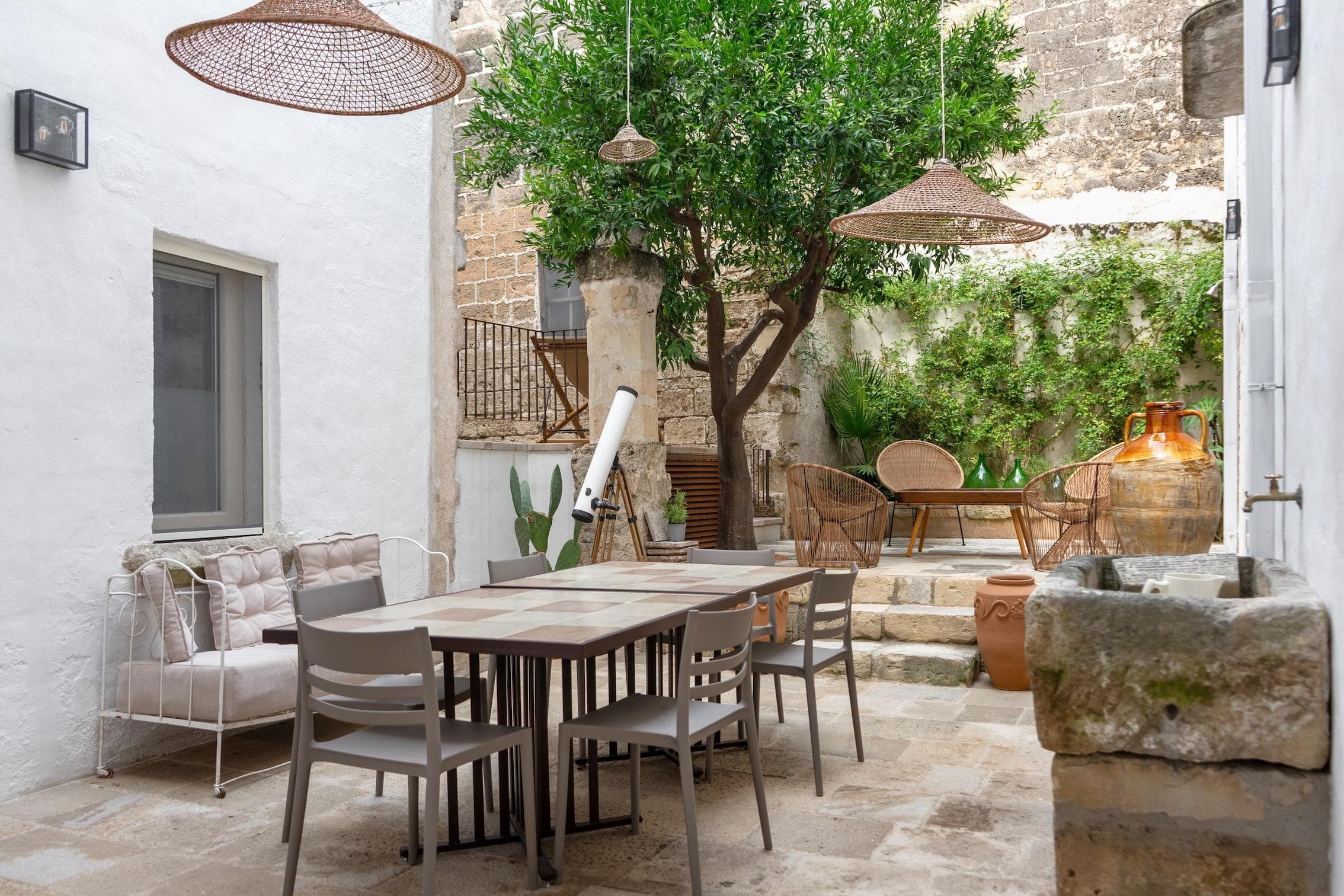 The charming patio where you can dine al fresco.