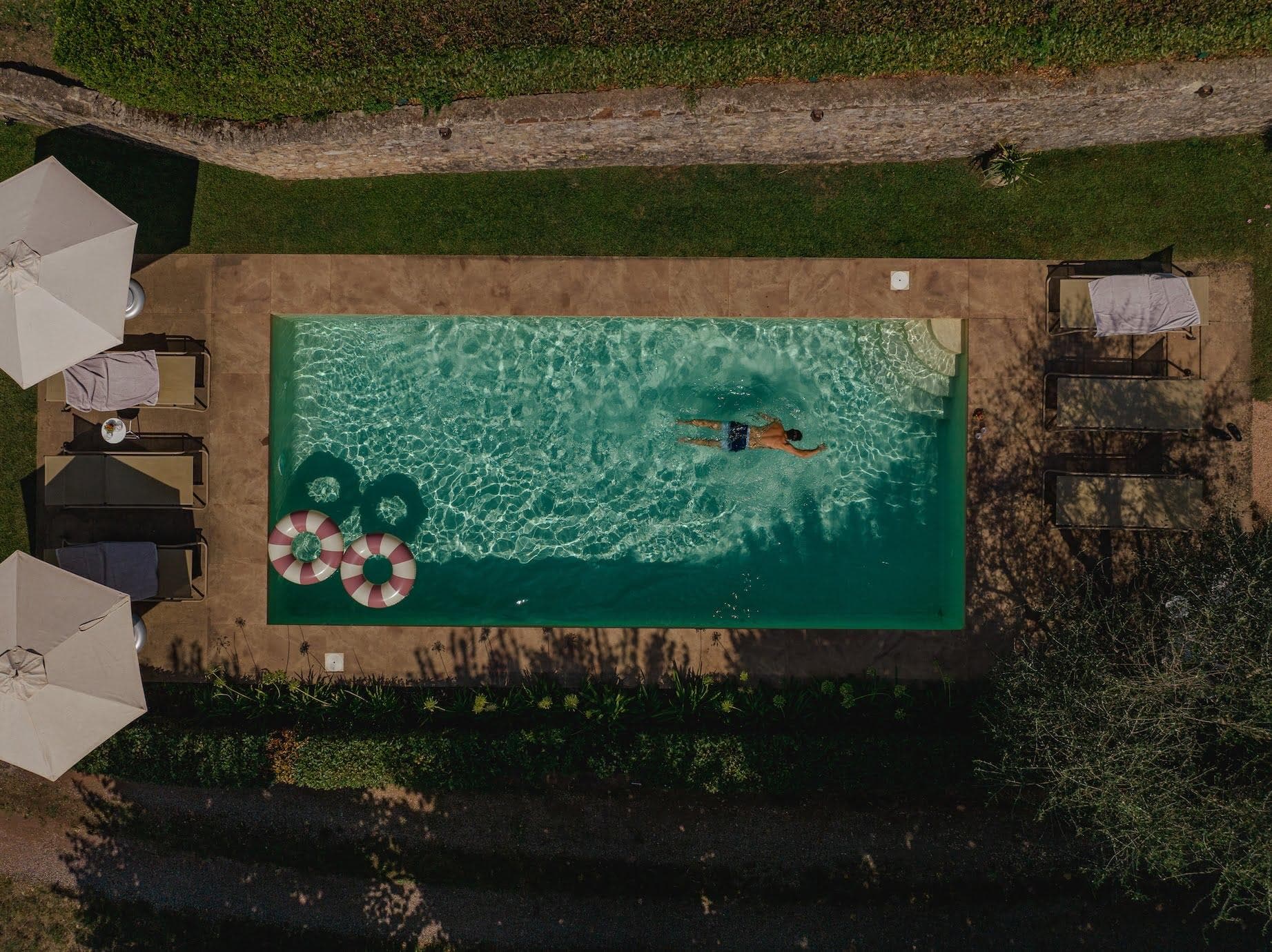The mineral pool at Casa Le Sorelle.