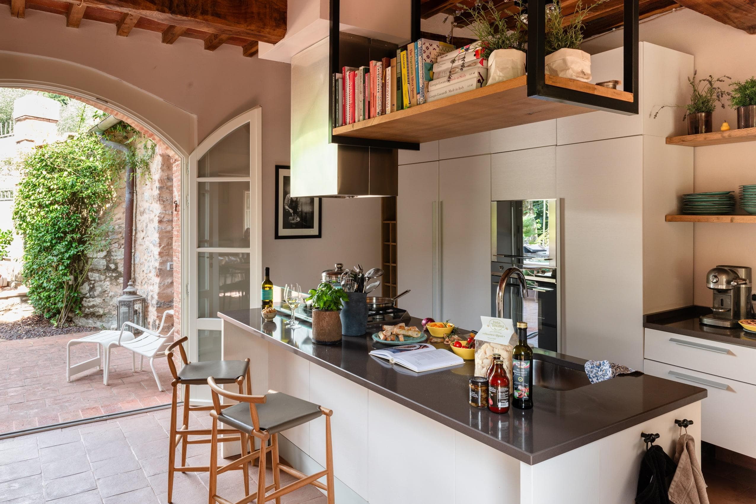 The spacious kitchen for preparing Italian specialties.
